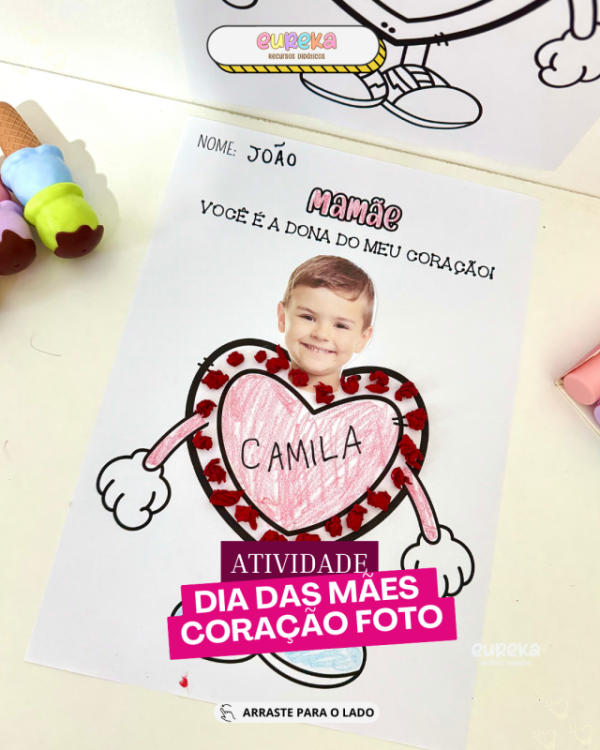 ATIVIDADE DIA DAS MÃES CORAÇÃO FOTO