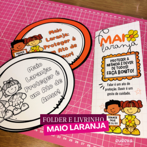FOLDER + LIVRINHO MAIO LARANJA