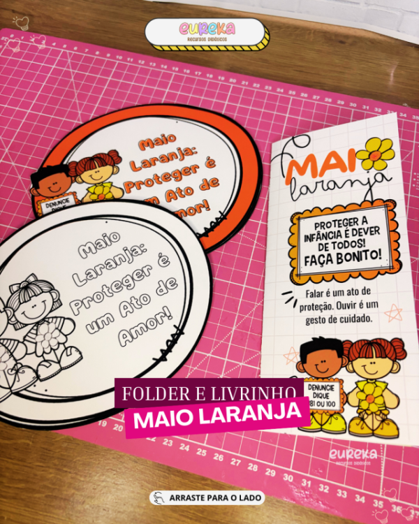 FOLDER + LIVRINHO MAIO LARANJA