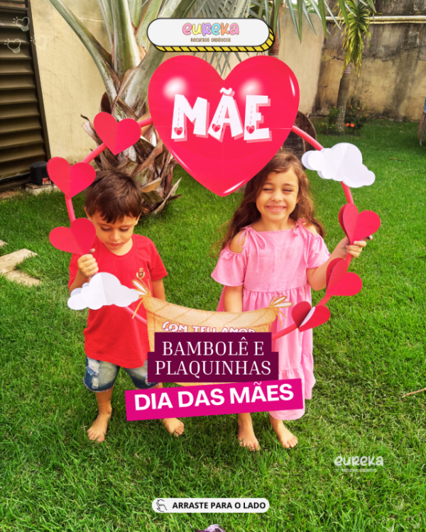 Moldura Bambolê + Plaquinhas de Mensagem – Dia das Mães