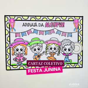 Cartaz para Colorir – Tema Festa Junina