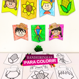 ATIVIDADE BANDEIRINHAS PARA COLORIR