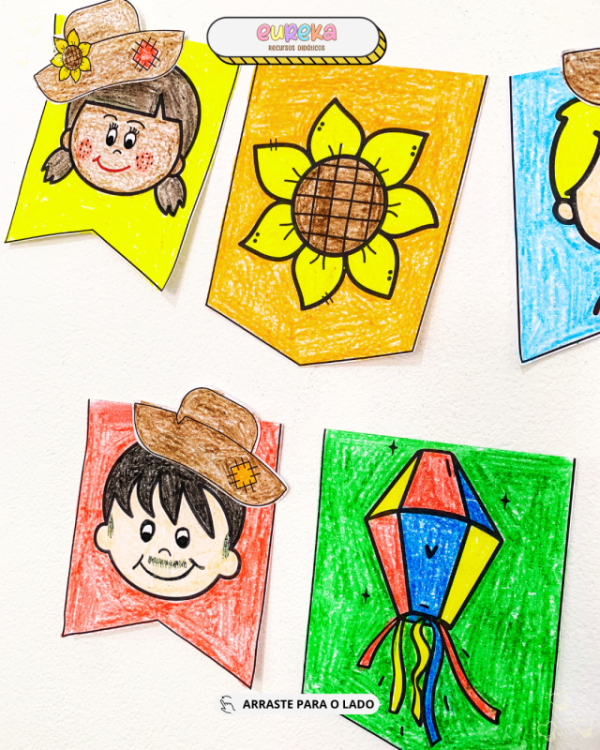 ATIVIDADE BANDEIRINHAS PARA COLORIR - Imagem 4