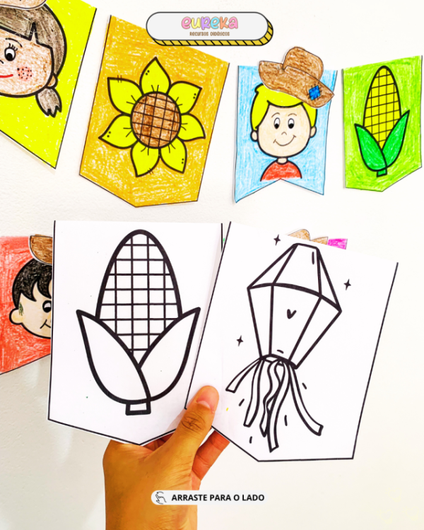 ATIVIDADE BANDEIRINHAS PARA COLORIR - Imagem 8