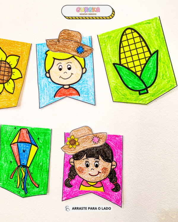 ATIVIDADE BANDEIRINHAS PARA COLORIR - Imagem 9