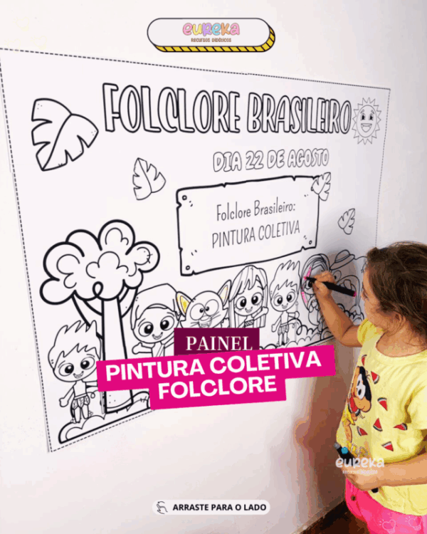 Painel Pintura Coletiva Folclore