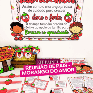KIT PAINEL REUNIÃO MORANGO DO AMOR