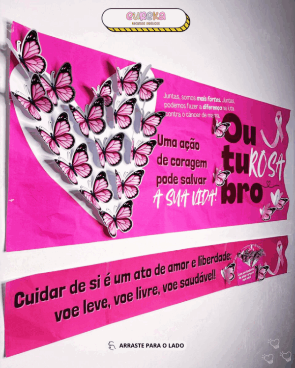Painel Outubro Rosa – Tema Borboleta - Imagem 2