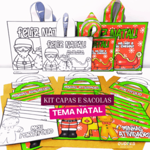 Kit Capas e Sacolas de Natal – Coloridas e Para Colorir