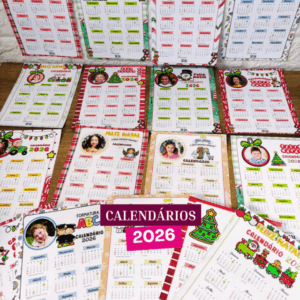Calendários 2026 – Lembrancinhas encantadoras para um encerramento cheio de significado!